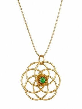 Vintage 12K Gold Filled Geometry Flower Necklace
